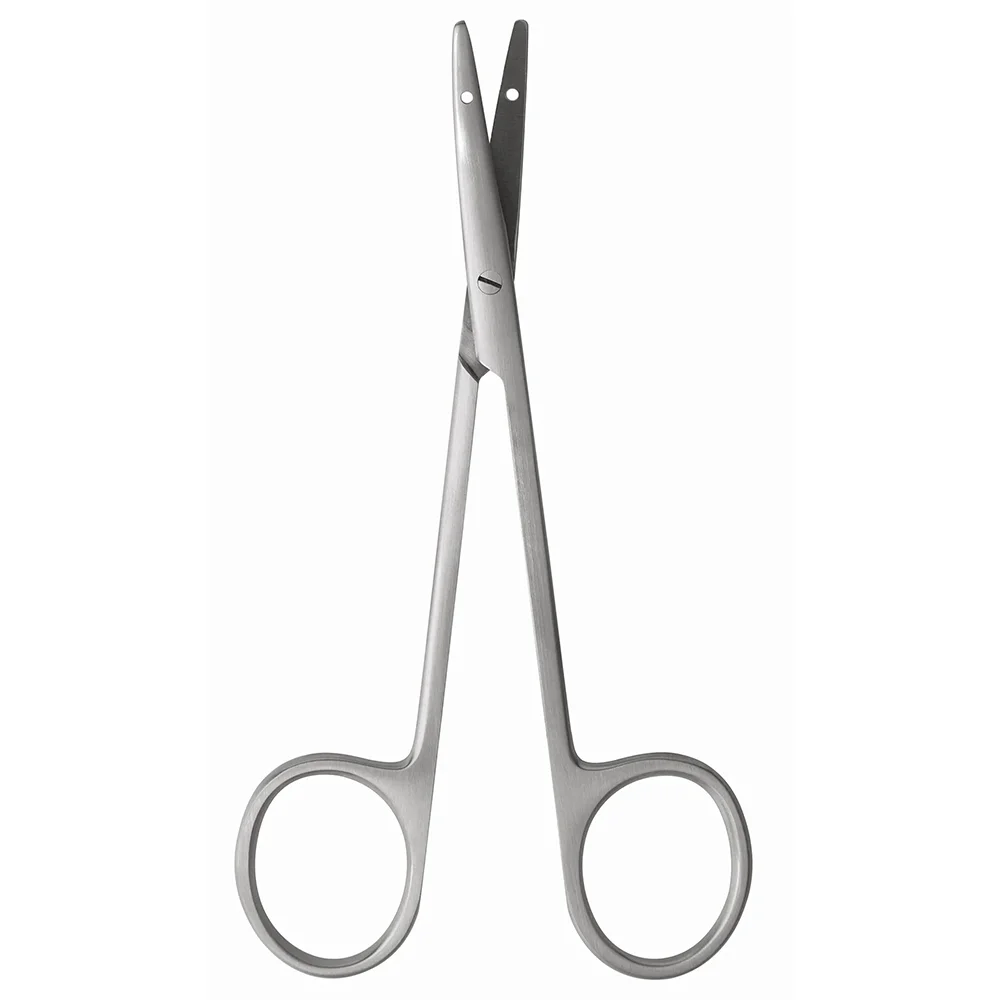 Littler Scissors 4 3/4″ curved with eye for suture