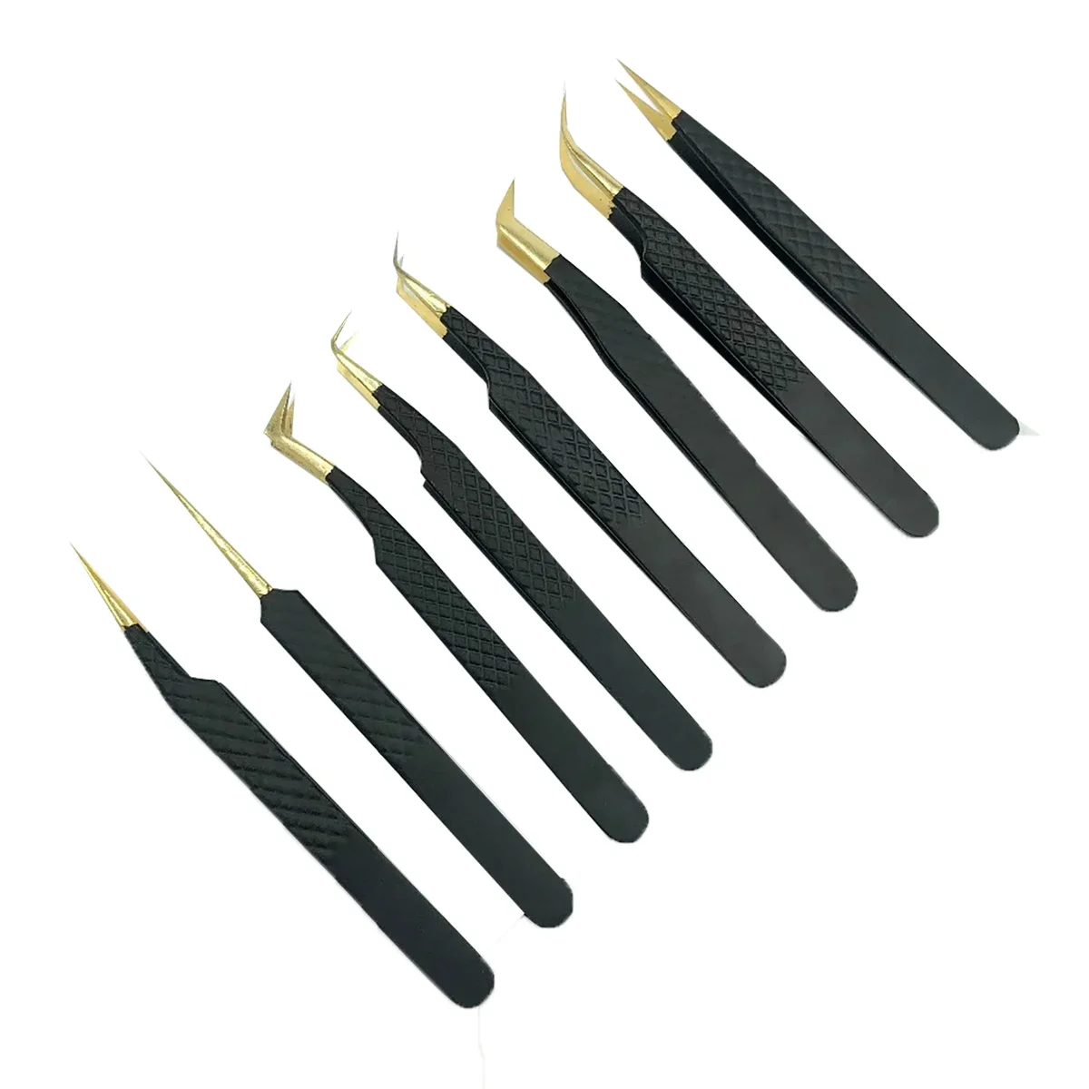 Classic Eyelash Extension tweezers Set Black Coated